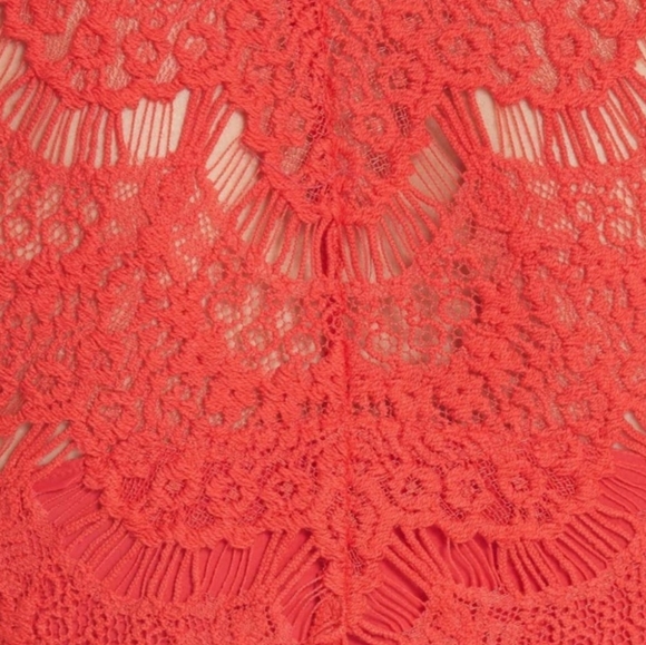 Free People Sabina Ginger Set Crop Top Mini Skirt Lace Red Sizes Sm & Md NWT - Picture 5 of 16